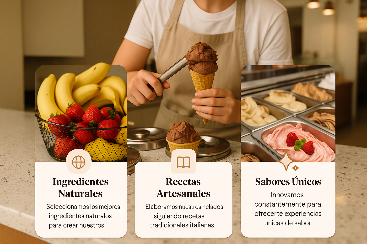 Gelato artesanal Belli Freski para restaurantes
